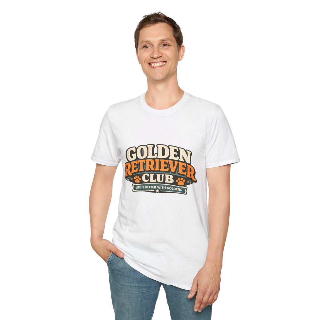Golden Retriever Club T-Shirt — Retro Paw Print Dog Lover Tee Printify