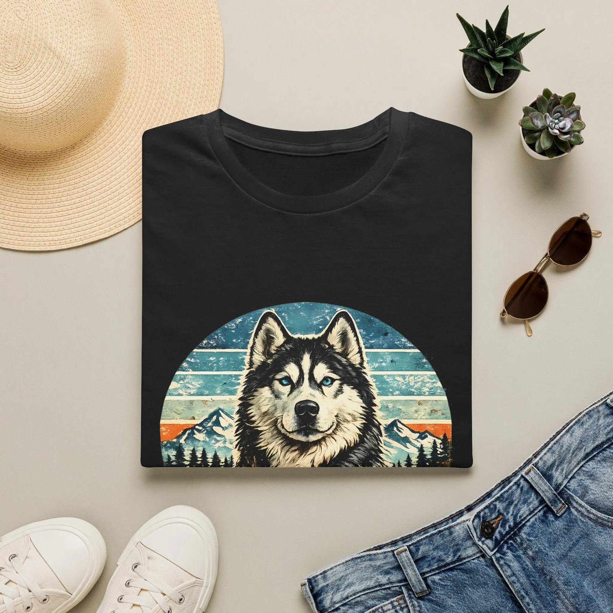 Husky Dad T-Shirt — Retro Siberian Husky Graphic Tee for Dog Lovers