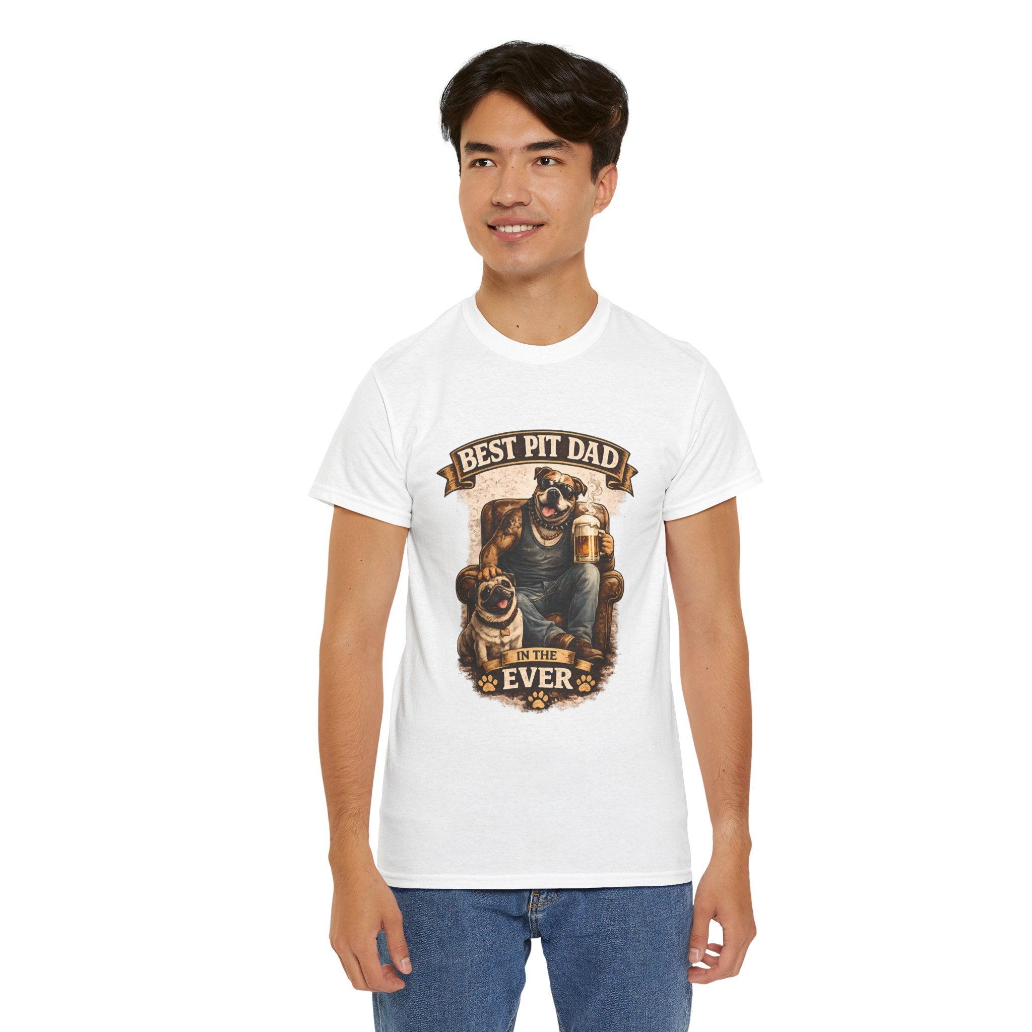Pit Bull Dad T‑Shirt - “Best Pit Dad Ever” Cute Pitbull Father Tee